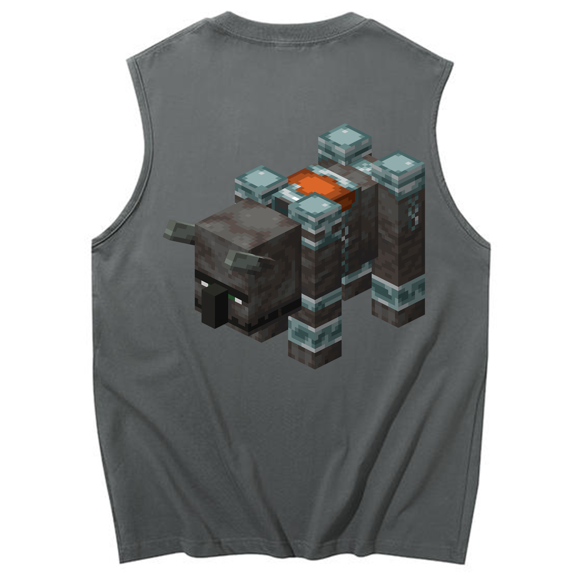 （画像用） マインクラフト ブロックの世界 Minecraft MC Block world コットン100％タンクトップ（背面プリント）